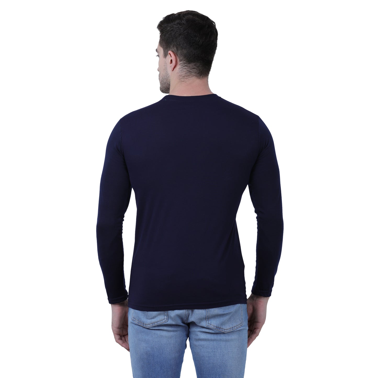 Best-Selling Cotton Blend Solid Full Sleeves Men's Stylish T-Shirt