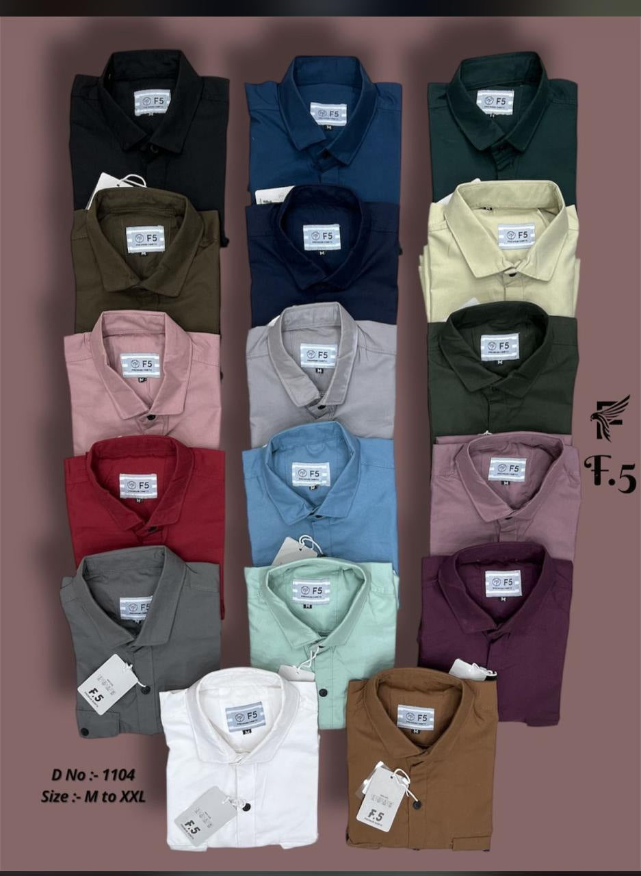Men's solid formal shirt colour range