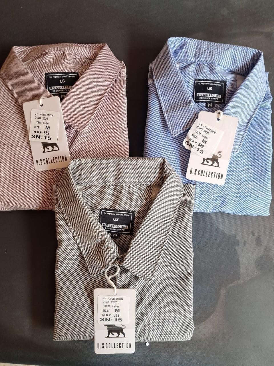 Men's blue micro-print shirt