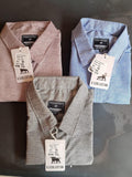 Men's blue micro-print shirt