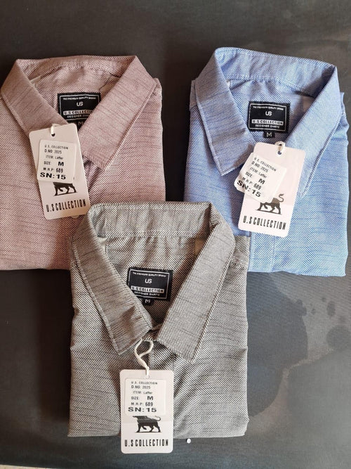 Men's blue micro-print shirt
