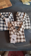 Men's brown checked shirt